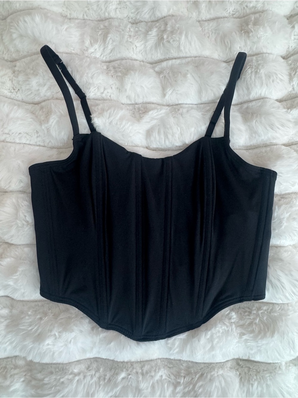 Black Corset-Style Women's Tank Top